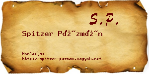 Spitzer Pázmán névjegykártya